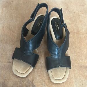 Clarks Women's Black Wedge Sandals 11 M | Summer Vibes